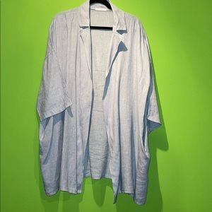 Linen, flax, open front tunic